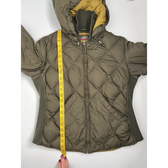 Vintage Bauer Down Eddie Bauer Jacket Green Olive Women's Full Zip Size Large - Picture 4 of 12